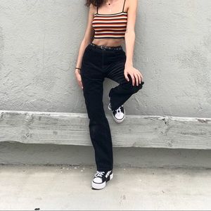black velvet straight leg skater pants